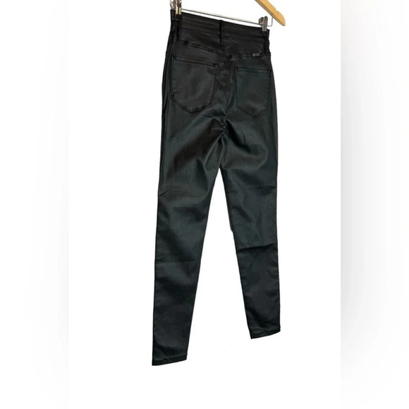 Kancan Faux Leather Skinny Pants Size 27 Button Fly High Rise Ankle Stretch EUC - Picture 7 of 11